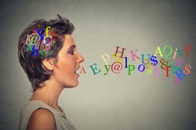 woman side view letters pronunciation